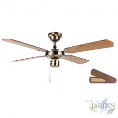 Ceiling fan, 4 reversible blades and 3 speeds, old gold