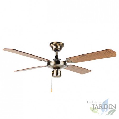 Orbegozo ceiling fan without light | 4 reversible blades | 3 speeds | antique gold finish | quiet motor