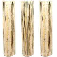 3 x Canisse naturelle fendue pour jardin 1,2 x 5 m. Canisse en Roseau Nature pour l'occultation, la délimitation ou l'ombrage.