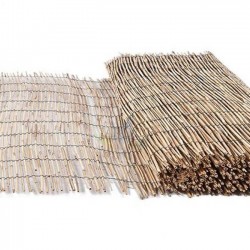 Canisse en bambou naturel entière 2 x 5 mètres, Occultation 95%, tiges de bambou naturelles pour terrasses et jardins