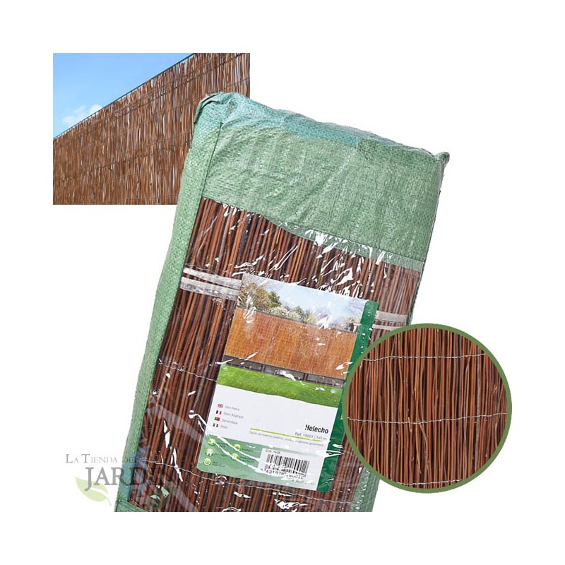 Canisse en Osier Brise-Vue Balcon 1 x 5 m, Osier Naturel fougère ,dissimulation 75% pour délimitation de votre jardin, marron