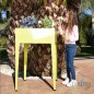 Square metal grow table 60 x 60 x 82 cm yellow