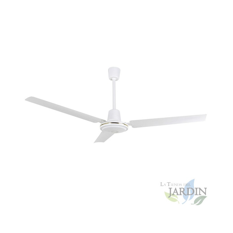 Ventilateur de plafond Orbegozo CF85120 à 5 vitesses, interrupteur mural, 3 pales, diamètre 120 cm, 70 W, blanc