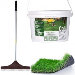 Pack Colle Adhésive Gazon Artificiel 5,5 kg + Brosse Peigne Balai pour gazon artificiel extensible