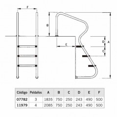 Echelle d'accès facile pour piscine - 4 marches