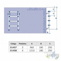  Lower Part Split Ladder ''Luxe'' for swimming pool - 3 steps
