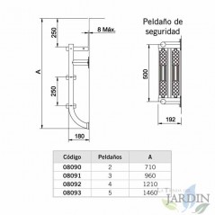  Split ladder lower part for swimming pool 2 steps + Safety step