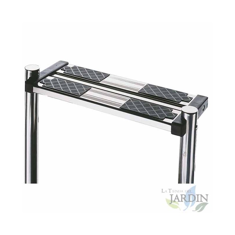 Safety pool step with double non-slip surface