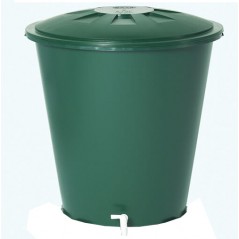 500 L Polypropylene Water Tank with Lid and Tap, 100 x 110 cm, Green
