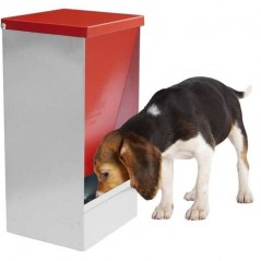 Comedero con Tolva para Perros, Gatos, Mascotas 10 Litros, Tolva Autoservicio dispensador pienso, 24x20x46 cm