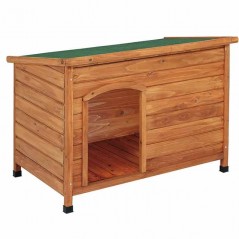 Niche pour Chiens en Bois avec Toit Plat en Asphalte, 85x58x58 cm, Imperméable & Durable, Intérieure ou Extérieure