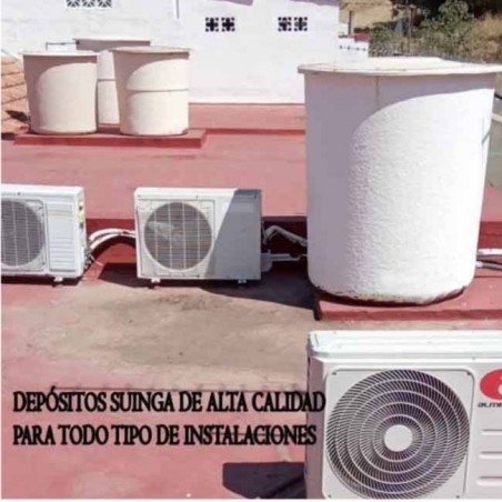 Serbatoio di Acqua in Fibra di Poliestere da 300 litri Circolare + Coperchio, 78 x 90 cm