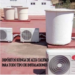 Serbatoio di Acqua in Fibra di Poliestere da 200 litri Circolare + Coperchio, 57,5 x 74 cm