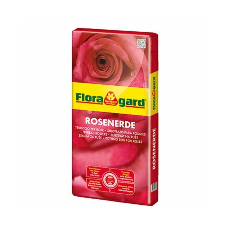 Sustrato especial para rosas y flores, tierra vegetal para jardin, plantas y flores Floragard, 20 litros