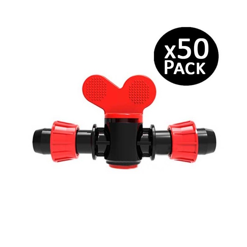Pack 50 Valvula cinta de riego por goteo 16mm Pack 50 Valvula cinta de riego por goteo 16mm