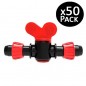Set di 50 Valvola per tubo di Irrigazione a Goccia da 16 mm