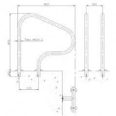 Sortie piscine modèle 800 x 800 mm - Fixation plaque