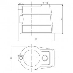  Replacement anchor for embedding compatible with pool ladders with a Ø 43 mm tube.