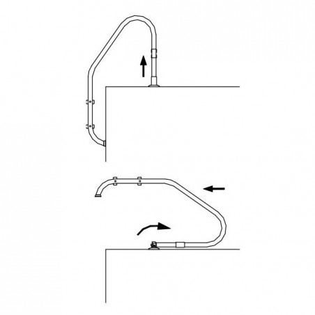 Ancora articolata senza piastra per scale da piscina