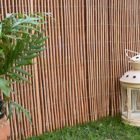Clôture en osier naturelle bicolore 2x3m, occultation 85%, Vue Balcon recommandée pour l'ombre ou la délimitation de votre jardi
