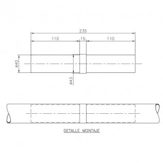Prolunga corrimano dritta, acciaio inox, finitura lucida lucida.