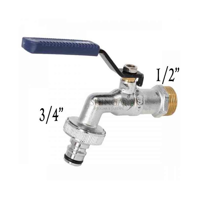 Rubinetto da Giardino Premium a Doppia Uscita 1/2''-3/4'' - Valvola Esterna per Irrigazione e Uso in Giardino e Spazi Esterni Rubinetto da Giardino Premium a Doppia Uscita 1/2''-3/4'' - Valvola Esterna per Irrigazione e Uso in Giardino e Spazi Esterni