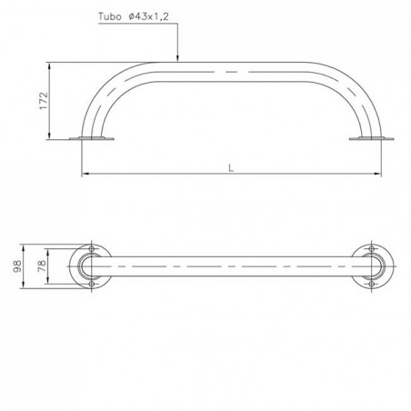 Barre d'appui 200 cm de piscine avec poignée en Acier Inoxydable, Balustrade de piscine