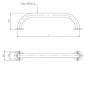  Stainless steel handle, Ø 43 mm bright polished tube, 2 Meters.