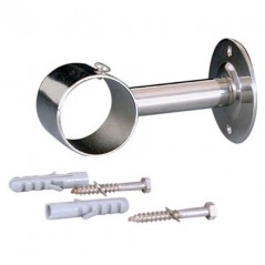 Straight bracket with stainless steel plate for handrail Ø 43 mm.