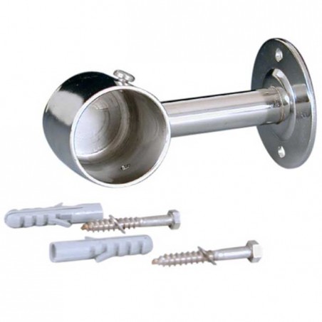 Gerader Handlaufhalter mit Kappe am Ende für Ø 43 mm Handlauf.