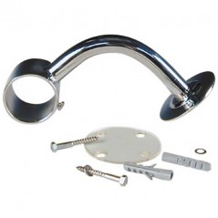 Supporto corrimano aperto a 90° in acciaio inox per corrimano Ø 43 mm.