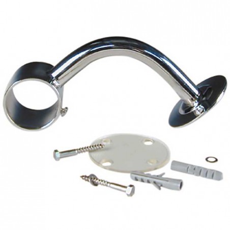Suporte de corrimão aberto 90° em aço inoxidável para corrimãos de Ø 43 mm.