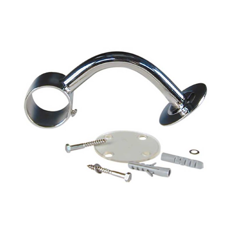 90° offener Handlaufhalter aus Edelstahl für Ø 43 mm Handläufe.