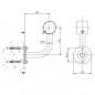 90° open handrail support in stainless steel for Ø 43 mm handrail. 90° open handrail support in stainless steel for Ø 43 mm handrail.