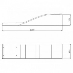  Delfino elastic trampoline with non-slip surface at the end, length 1.60 m, width 0.42 m