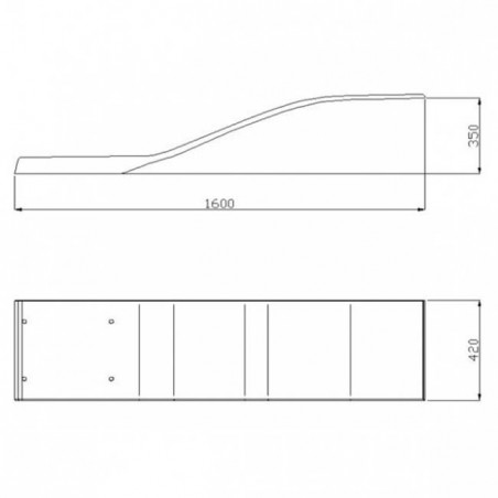 Trampoline élastique Delfino avec surface antidérapante à l'extrémité, longueur 1,60 m, largeur 0,42 m