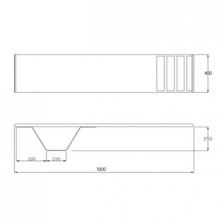 Armbrusttrampolin für Schwimmbäder, Länge 1,80 m, Breite 0,40 m