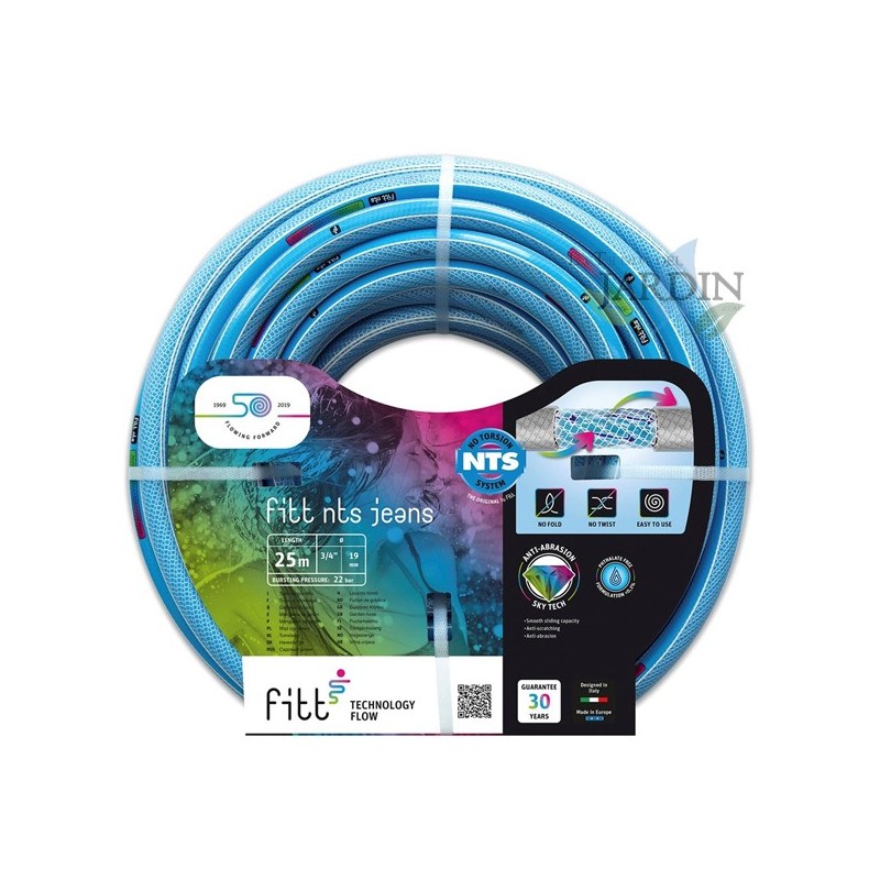 NTS Jeans 15mm 15m Garden Irrigation Hose Kit with Lance, Anti-Twist, 6 Layers