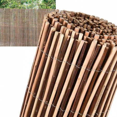 Cerca de vime natural bicolor de 1x3m, 85% de ocultação, recomendada para sombrear ou delimitar seu jardim.