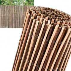 Cerca de vime natural bicolor de 1,5 x 3 m, 85% de ocultação, recomendada para sombrear ou delimitar seu jardim.