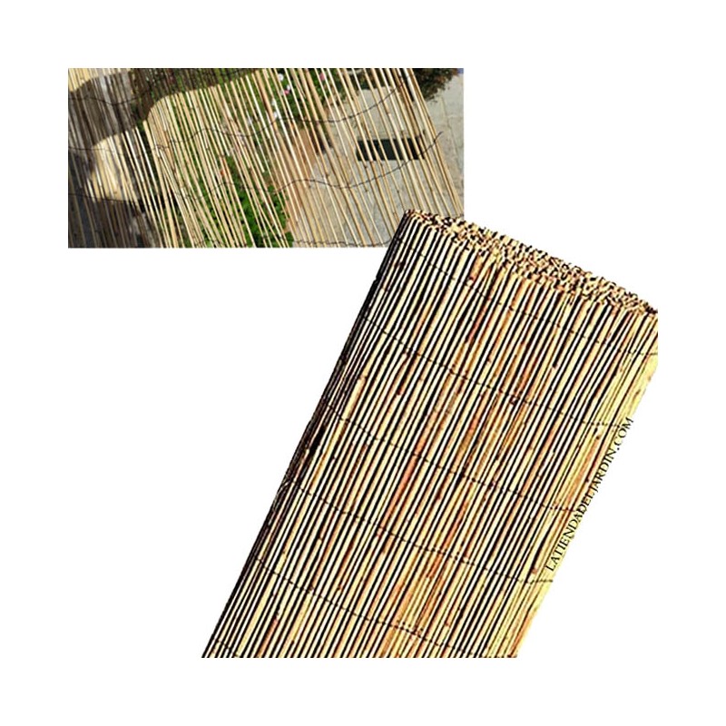 Cañizo Bambú 1 x 5 metros natural CHINO para JARDIN, ocultación 70%