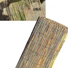 Canisse en bambou naturel chinois 1,5 x 5 mètres, Occultation 70%, tiges de bambou naturelles pour terrasses et jardins