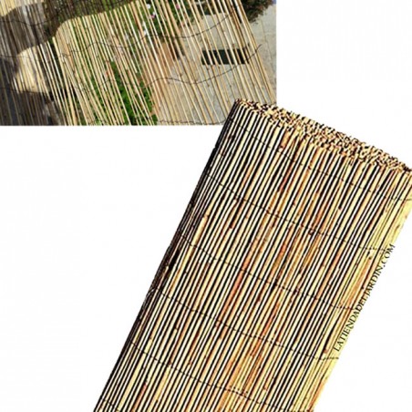 Canisse en bambou naturel chinois 1,5 x 5 mètres, Occultation 70%, tiges de bambou naturelles pour terrasses et jardins