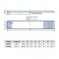  Platform for swimming pools, width 0.4 m, length 2 m.