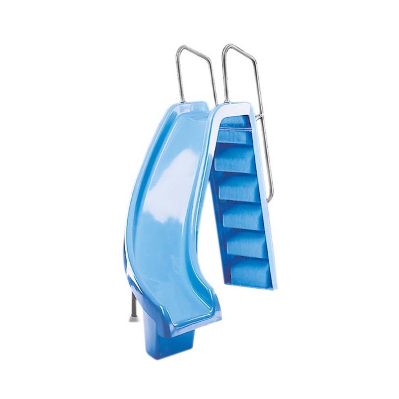 Tobogán para Piscina Curvado Izquierda 1,78 m | Tobogán Profesional para Piscina Residencial | Tobogán de Poliester