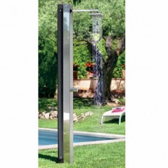 Ducha Solar en Acero Inoxidable con 1 Cabeza Cuadrada | Ducha Eficiente para Piscinas y Jardines