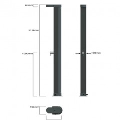 Ducha Ángel Solar Fabricada en Aluminio Gris | Ducha Solar Eficiente | Accesorios para Piscinas