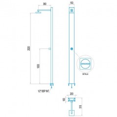 Ducha Niágara para Piscinas y Jardines | Fabricada en Acero Inoxidable | Ducha Resistente