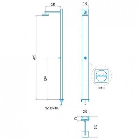 Ducha Niágara para Piscinas y Jardines | Fabricada en Acero Inoxidable | Ducha Resistente