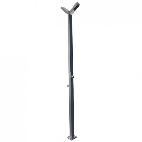  Shower with 2 shower heads and timed buttons in stainless steel